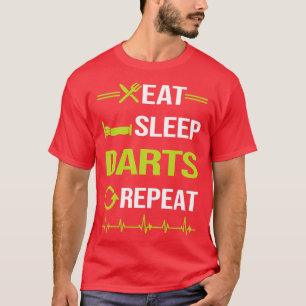 Funny Eat Sleep Herhaal Darts T-shirt