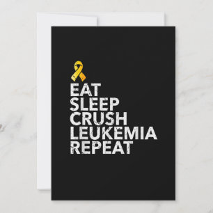 Funny Eat Sleep Leukemie Herhaal Oranje lintje T S Save The Date