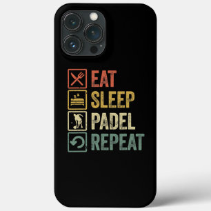Funny Eat Sleep Padel Herhaling van  sport Case-Mate iPhone Case