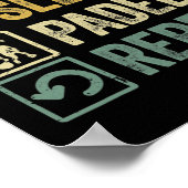 Funny Eat Sleep Padel Herhaling van sport Poster (Hoek)