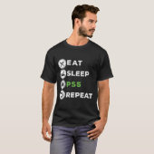 Funny Eat Sleep PS5 Herhaalgeschenk voor Lover Vid T-shirt (Voorkant volledig)