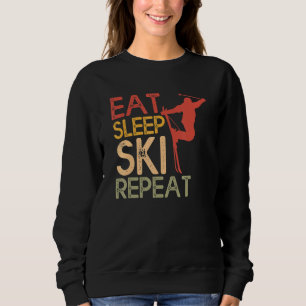 Funny Eat Sleep Ski Herhaal voor Design van wollen Trui