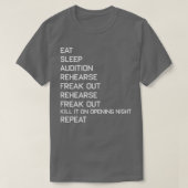 Funny Eat Sleep Theater Nerd Geek Broadway Musical T-shirt (Design voorkant)