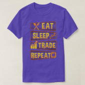 Funny Eat Sleep Trade Herhaal investeerders 1 T-shirt (Design voorkant)