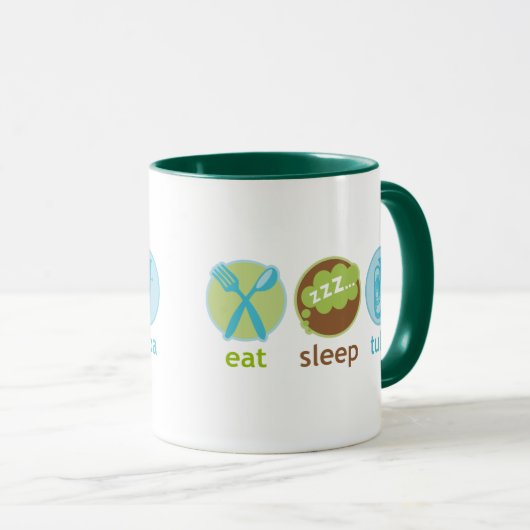 Funny Eat Sleep Tuba Mok Gift (Voorkant rechts)