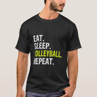 Funny Eat Sleep Volleyball Herhaling Gift T-shirt