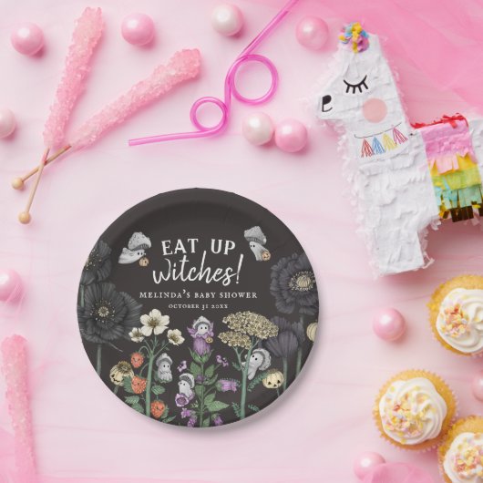 Funny Eat up heksen Halloween Baby shower Papieren Bordje (Feest)