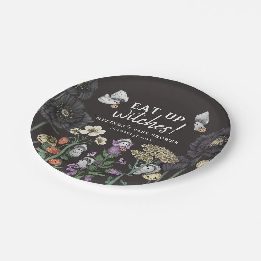 Funny Eat up heksen Halloween Baby shower Papieren Bordje (Gekanteld)