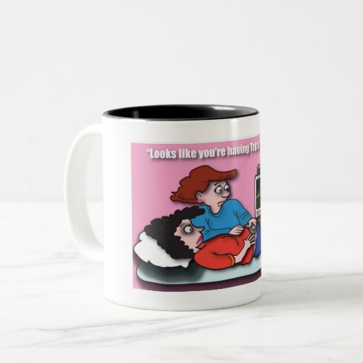 FUNNY ECG-MOK TWEEKLEURIGE KOFFIEMOK (Voorkant links)