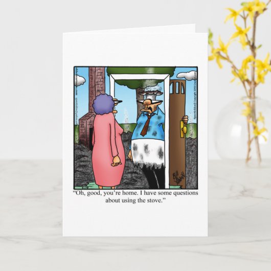 Funny Echtgenoot Dag Wenskaart Kaart (Gele Bloem)