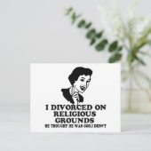 Funny-echtscheiding Briefkaart (Staand voorkant)