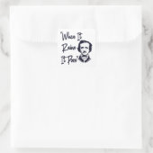 Funny Edgar Allan Poe Citaat Ontwerp wanneer het r Vierkante Sticker (Tas)