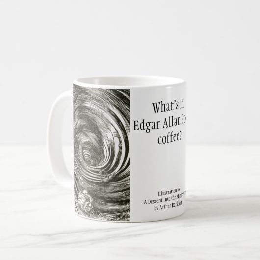 Funny Edgar Allan Poe Maelstrom Coffee Rackham Koffiemok (Voorkant links)