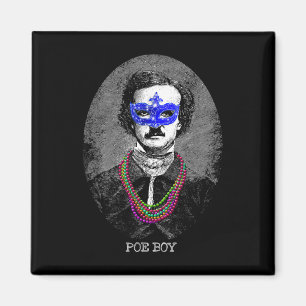 Funny Edgar Allan Poe Mardi Gras Mashup Magneet