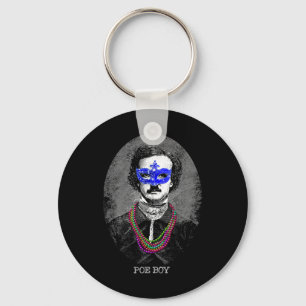 Funny Edgar Allan Poe Mardi Gras Mashup Sleutelhanger