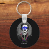 Funny Edgar Allan Poe Mardi Gras Mashup Sleutelhanger (Voorkant)