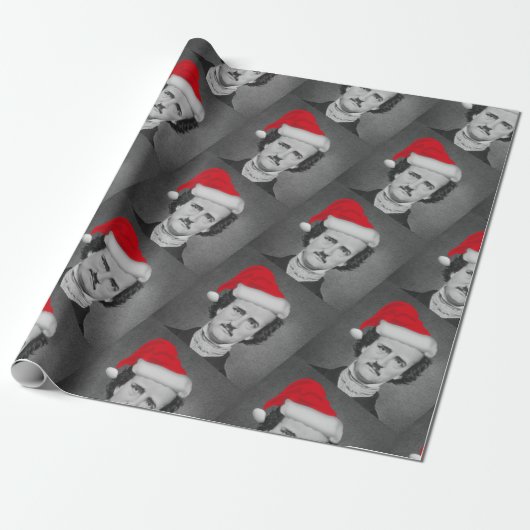 Funny Edgar Allan Poe Santa Cadeaupapier (Uitgerold)