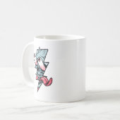 Funny Edgy Skull Face en Lightning Shape Koffiemok (Voorkant links)