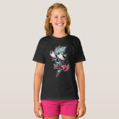 Funny Edgy Skull Face en Lightning Shape T-shirt (Voorkant volledig)