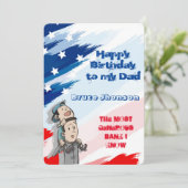 Funny Editable Card for Dad's Birthday Kaart (Staand voorkant)