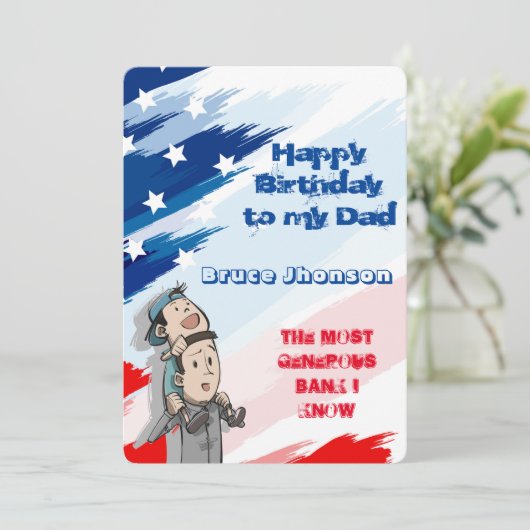 Funny Editable Card for Dad's Birthday Kaart (Staand voorkant)
