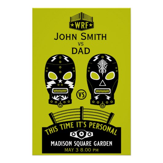 Funny Editable Wrestling Contest Perfect Poster (Voorkant)