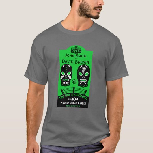 Funny Editable Wrestling Contest T-shirt (Voorkant)
