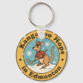 Funny Edmonton Kangaroo Hockey Sleutelhanger (Voorkant)
