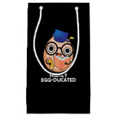 Funny Educated Egg Pun Dark BG Klein Cadeauzakje (Voorkant)