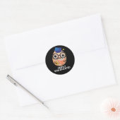 Funny Educated Egg Pun Dark BG Ronde Sticker (Envelop)