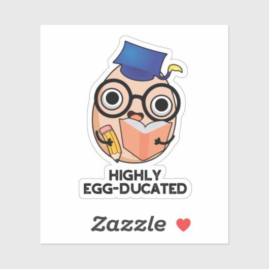 Funny Educated Egg Pun met hoge eiergeleiding Sticker (Vel)