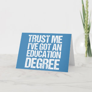Funny Education Major Afstuderen Cute Blue Teacher Kaart