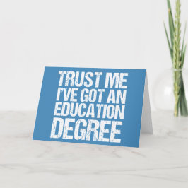 Funny Education Major Afstuderen Cute Blue Teacher Kaart