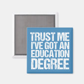 Funny Education Major Afstuderen Cute Blue Teacher Magneet (Voorkant / Achterkant)