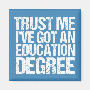 Funny Education Major Afstuderen Cute Blue Teacher Magneet