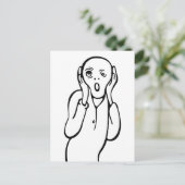 Funny Edvard Munch Scream Parody Cartoon Briefkaart (Staand voorkant)
