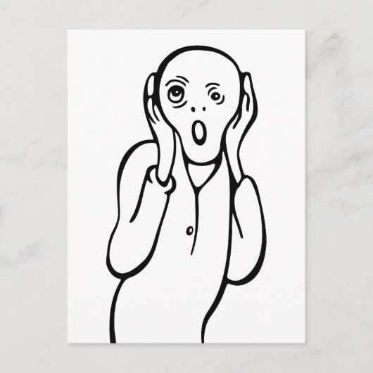 Funny Edvard Munch Scream Parody Cartoon Briefkaart (Voorkant)