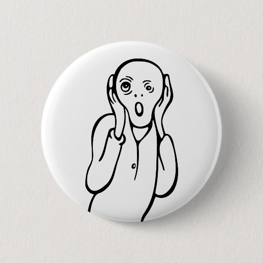 Funny Edvard Munch Scream Parody Cartoon Ronde Button 5,7 Cm (Voorkant)