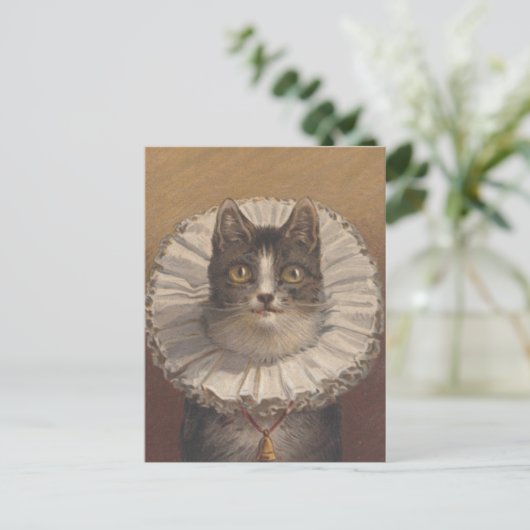 Funny  Edwardian Cat Briefkaart (Staand voorkant)