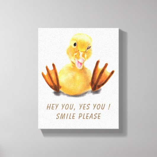 Funny Eend Canvasprint Canvas Afdruk (Voorkant)