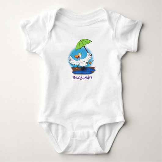Funny eend dansend cartoon illustratie romper (Voorkant)