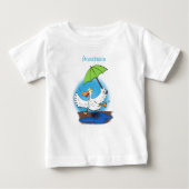 Funny eend met paraplu dansende cartoon (Voorkant)