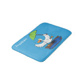 Funny eend met paraplu dansende cartoon badmat (Gekanteld)