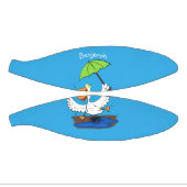 Funny eend met paraplu dansende cartoon basketbal (Panelen)