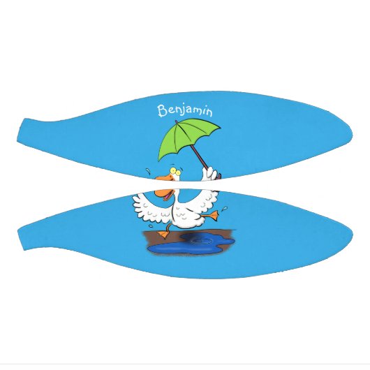 Funny eend met paraplu dansende cartoon basketbal (Panelen)