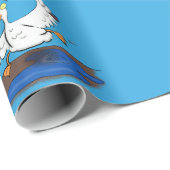 Funny eend met paraplu dansende cartoon cadeaupapier (Rol Hoek)