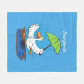 Funny eend met paraplu dansende cartoon fleece deken (Voorkant (Horizontaal))