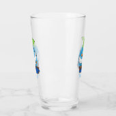 Funny eend met paraplu dansende cartoon glas (Links)