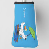 Funny eend met paraplu dansende cartoon golfheadcover (Draai 90)