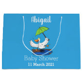 Funny eend met paraplu dansende cartoon groot cadeauzakje (Voorkant)